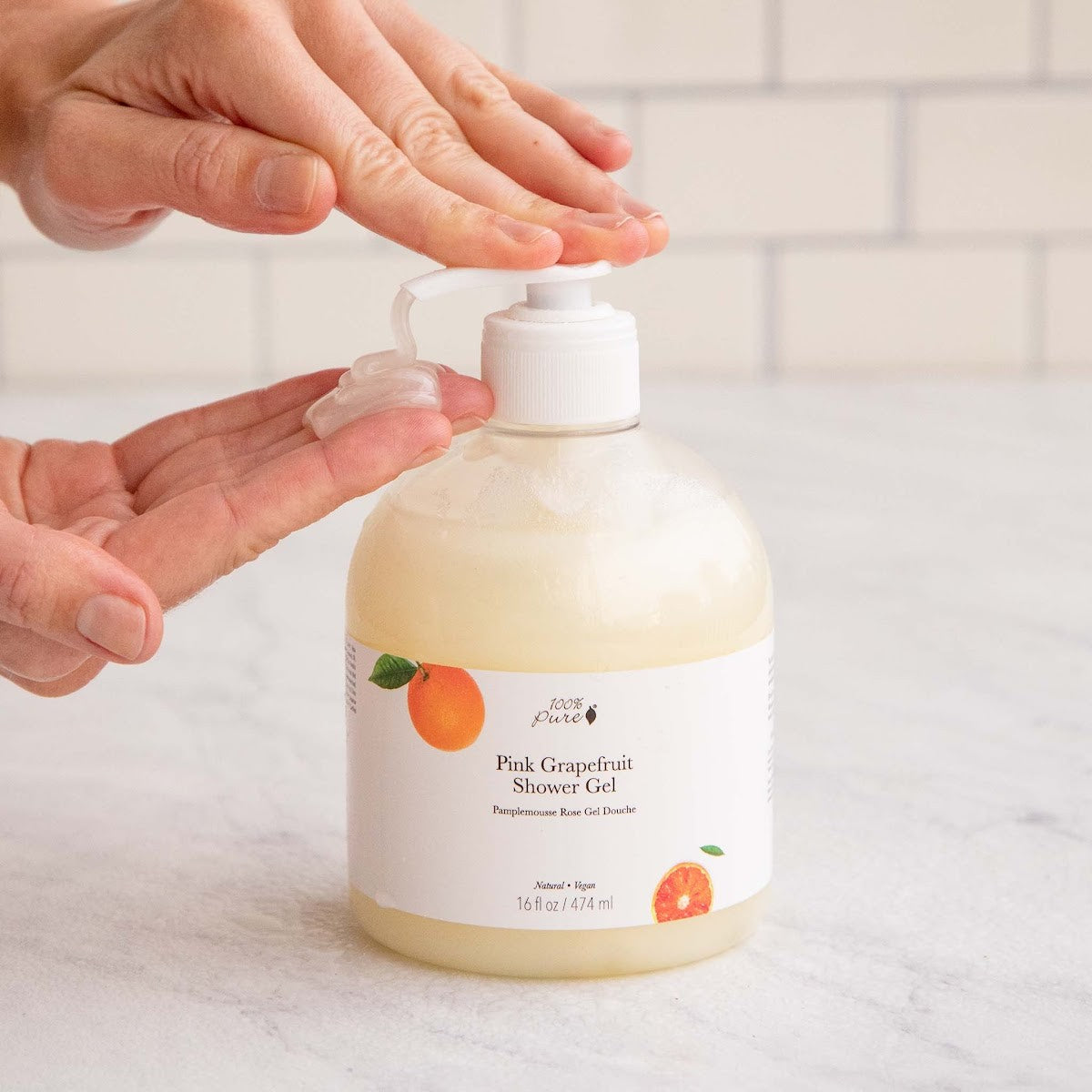 100 Percent Pure Pink Grapefruit Shower Gel - The Green Kiss