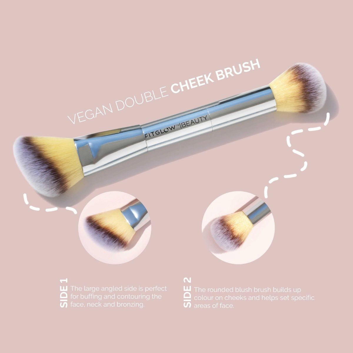 Fitglow Beauty Teddy Double Cheek Brush