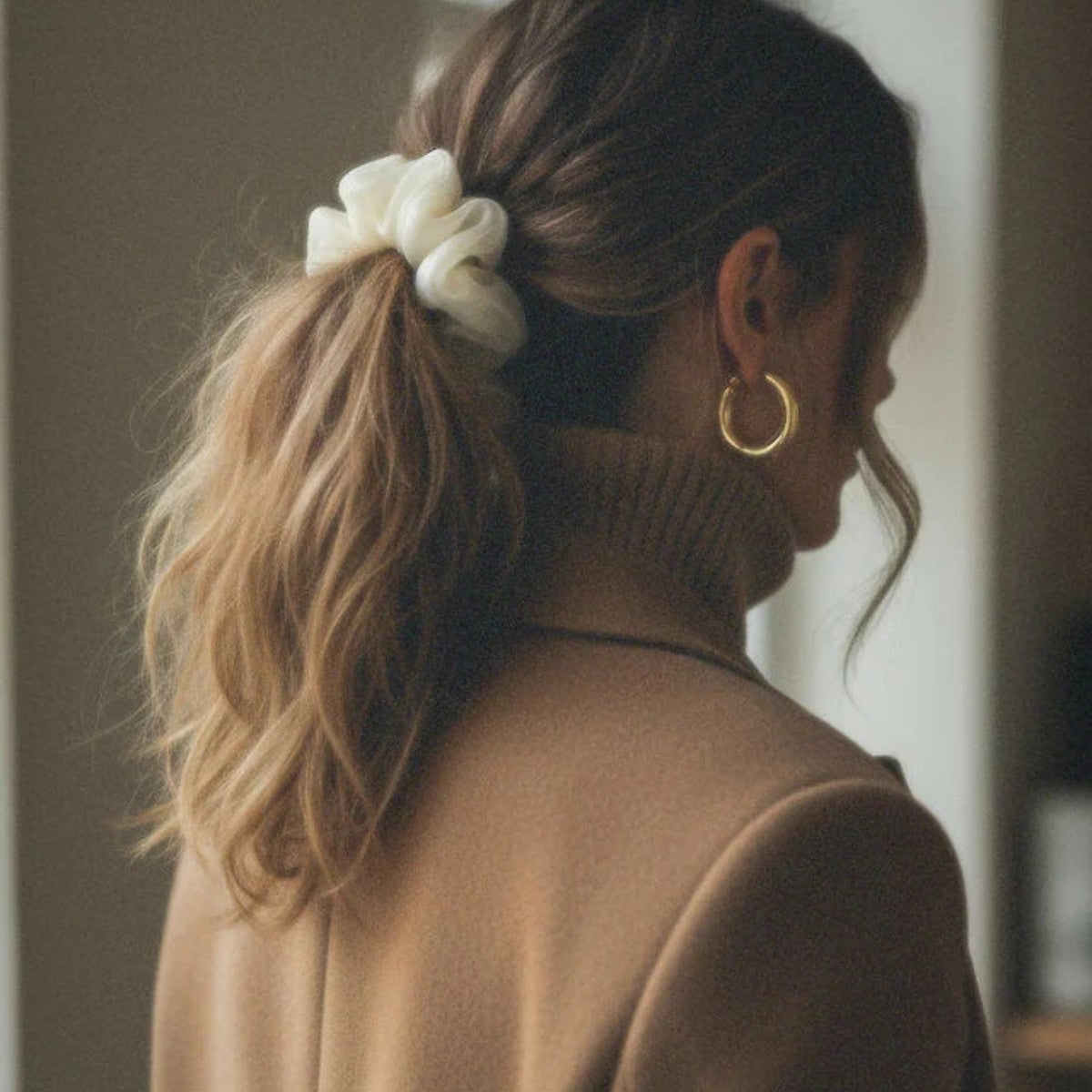 Chelsea King Cotswolds Organza Champagne Scrunchie - Oversized