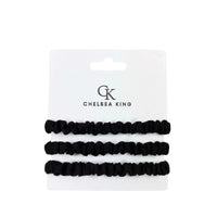 Chelsea King Hair Ties | Sleep Satin Black - 3 Pack