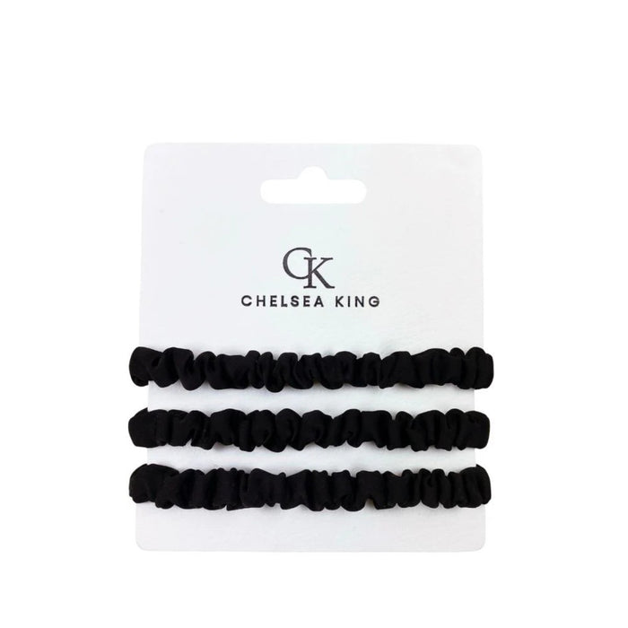 Chelsea King Hair Ties | Sleep Satin Black - 3 Pack