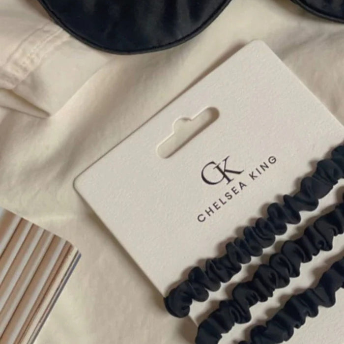 Chelsea King Hair Ties | Sleep Satin Black - 3 Pack