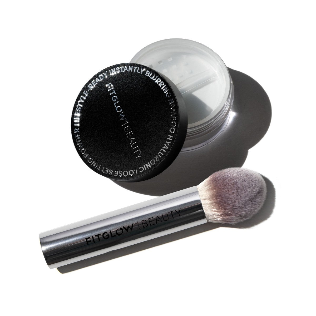 Fitglow Beauty Bamboo Hyaluronic Loose Setting Powder + Brush Duo