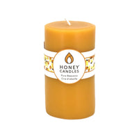 Honey Candles Beeswax Round Pillar Candle - 5 x 3 Natural - The Green Kiss
