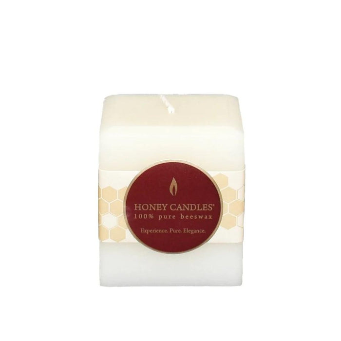 Honey Candles Beeswax Square Pillar Candle - 3 x 3 Pearl White