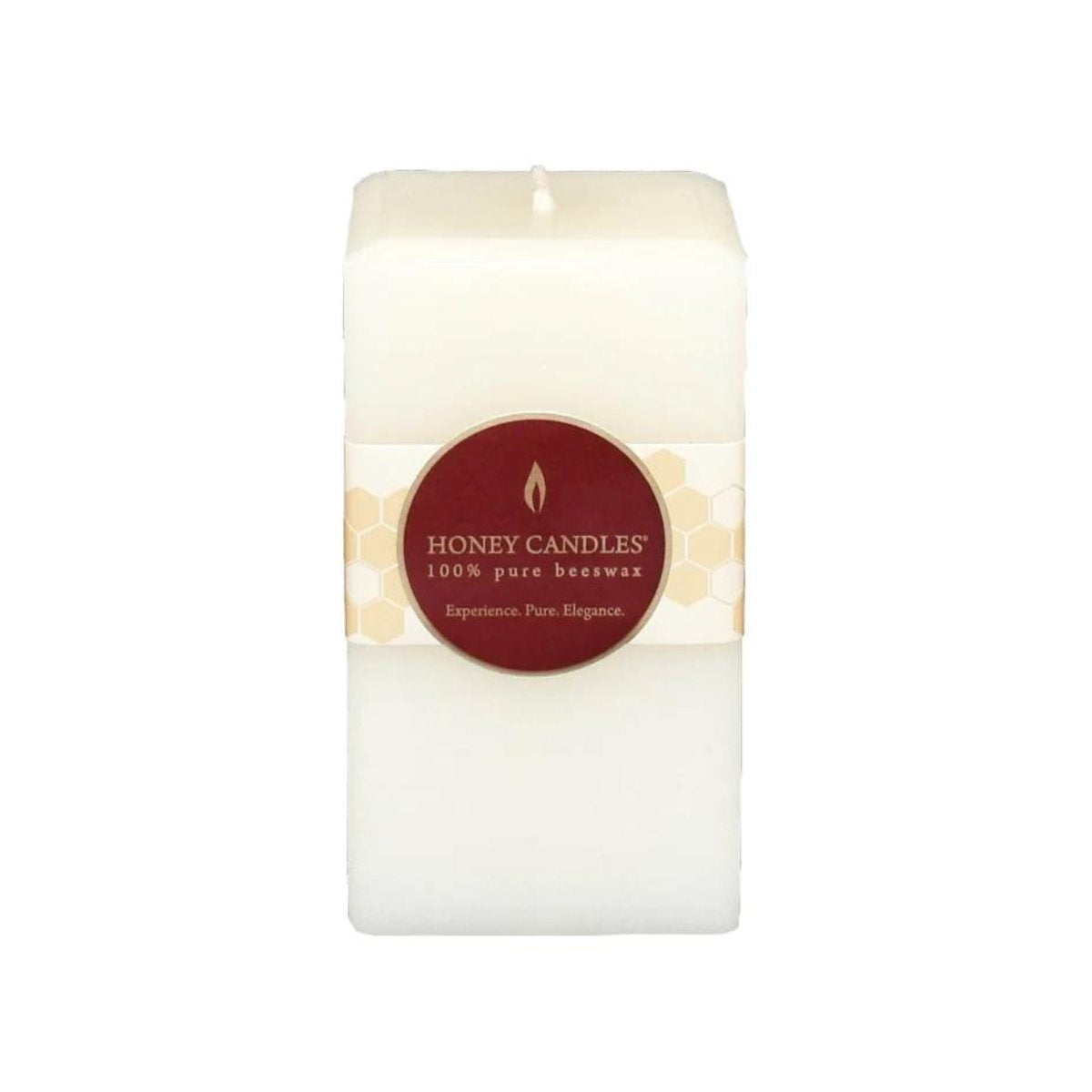 Honey Candles Beeswax Square Pillar Candle - 5 x 3 Pearl White