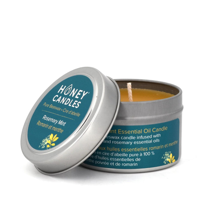 Honey Candles Beeswax Tin Candle - Rosemary Mint