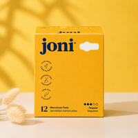 Joni Organic Bamboo Regular Pads - 12 Pack - The Green Kiss