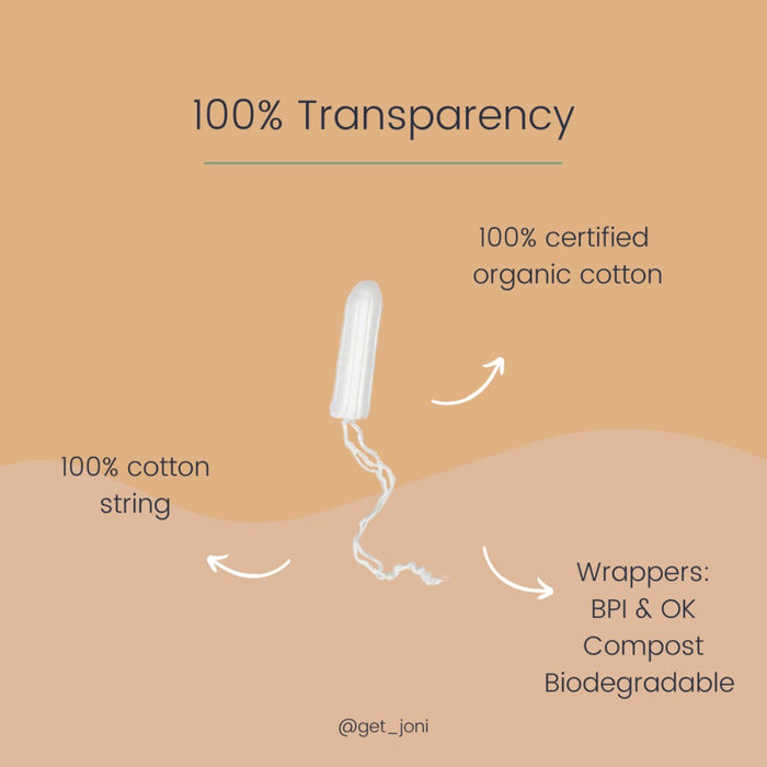 Joni Organic Cotton Super Tampons - 16 Pack - The Green Kiss