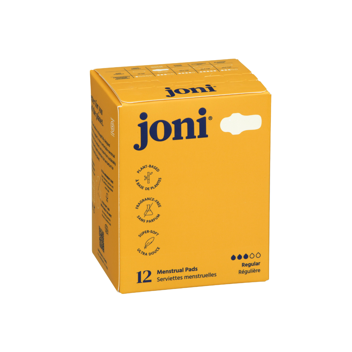 Joni Organic Bamboo Regular Pads - 12 Pack - The Green Kiss