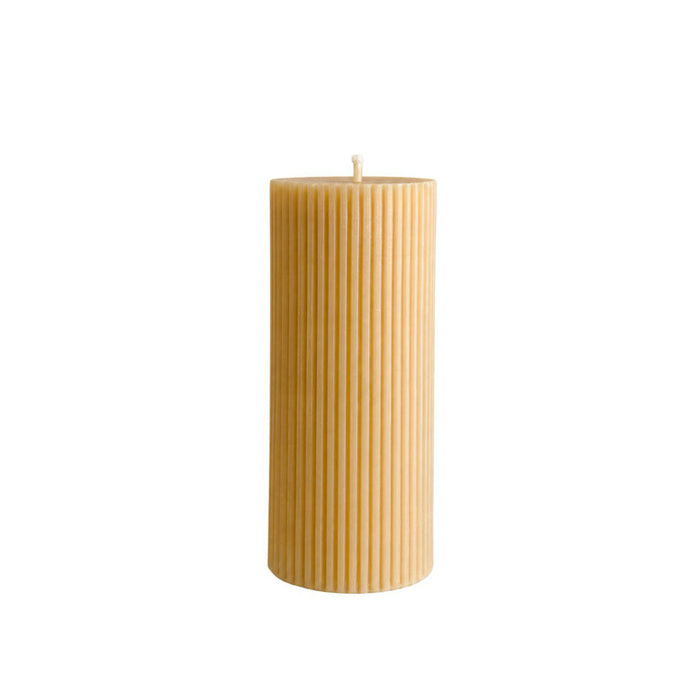 Little Mill Fluted Beeswax Pillar Candle - Medium