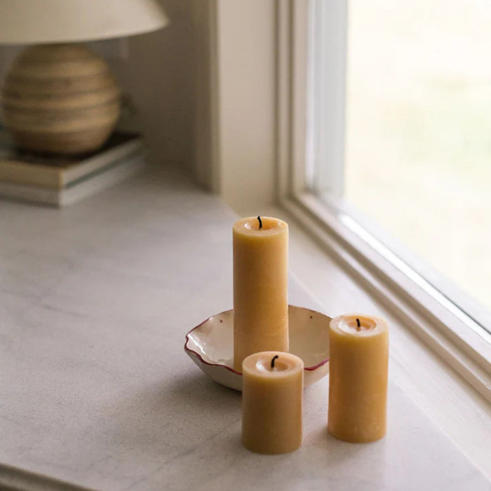 Little Mill Skinny Pillar Beeswax Candle - Tall