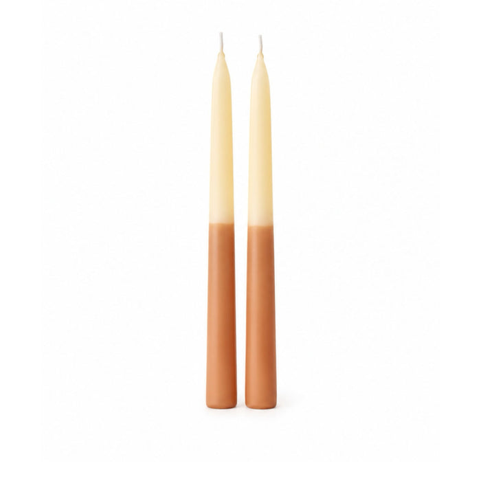 Little Mill Two-tone Hand Dipped Beeswax Taper Candle Pair - Dusk