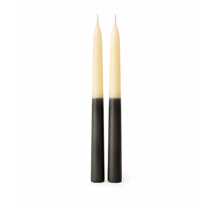 Little Mill Two-tone Hand Dipped Beeswax Taper Candle Pair - Midnight - The Green Kiss