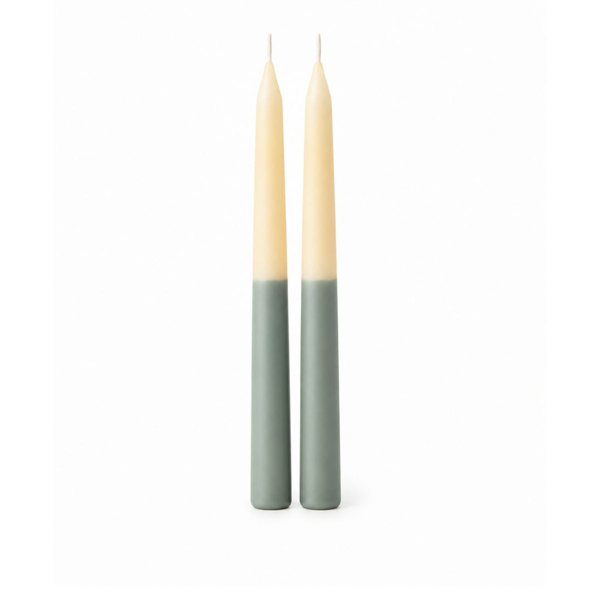 Little Mill Two-tone Hand Dipped Beeswax Taper Candle Pair - Sky