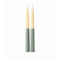 Little Mill Two-tone Hand Dipped Beeswax Taper Candle Pair - Sky