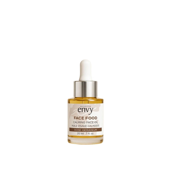Mushroom Envy Organic Face Food Calming Facial Oil - Rose Geranium - Travel Size