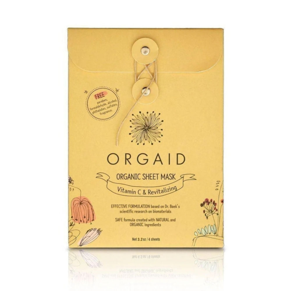 Orgaid Vitamin C & Revitalizing Organic Sheet Mask 4 Pack - The Green Kiss