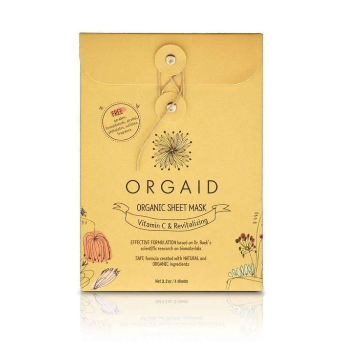 Orgaid Vitamin C & Revitalizing Organic Sheet Mask 4 Pack - The Green Kiss