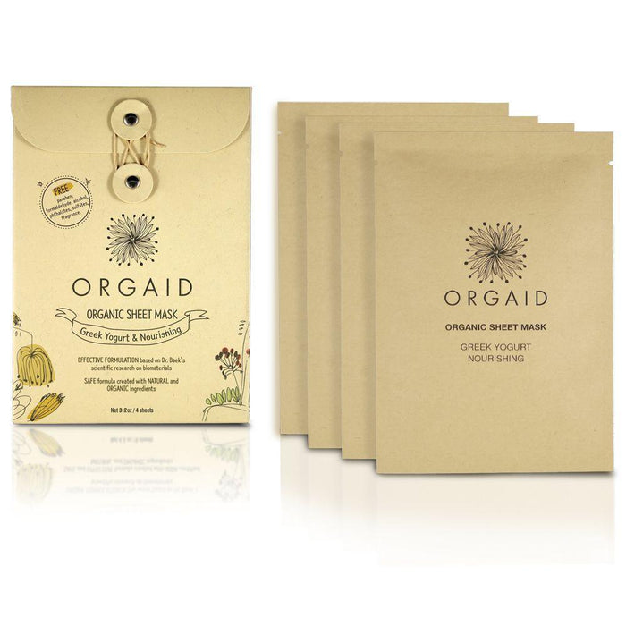 Orgaid Greek Yogurt & Nourishing Organic Sheet Mask 4 Pack - Short Dated