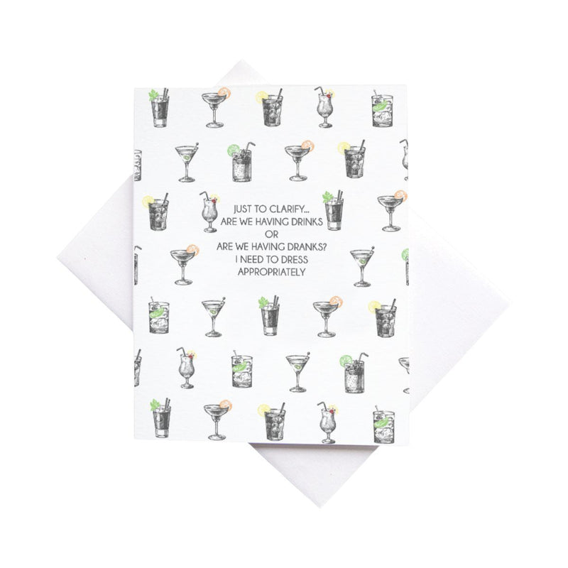 Cardideology Greeting Cards - Drinks or Dranks