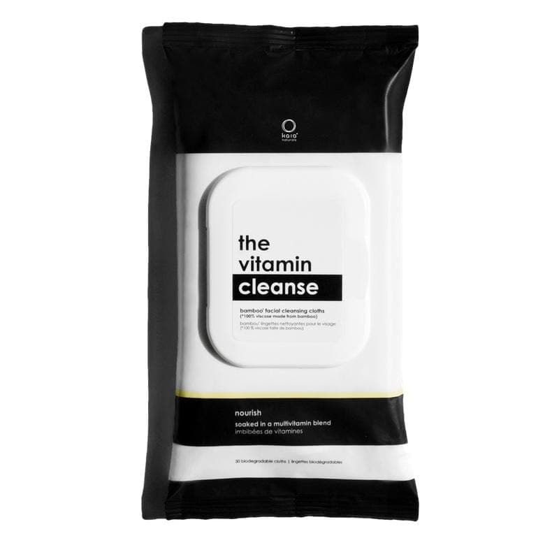 Kaia Naturals The Vitamin Cleanse Bamboo Facial Cleansing Cloths - 30 Pack - The Green Kiss