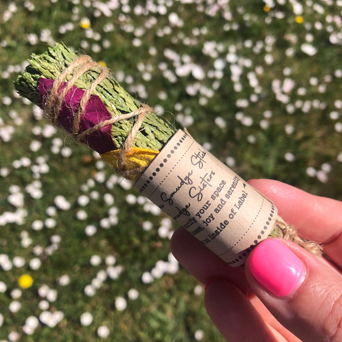 The Smudge Sisters - Cedar & Rose Smudge Stick